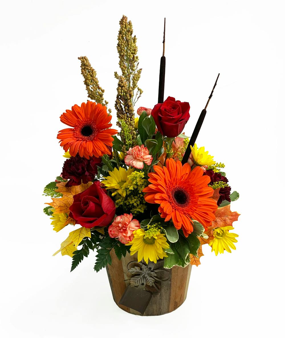 Barrel of Abundance Maryland & Delaware Flower Delivery Kitty's Flowers