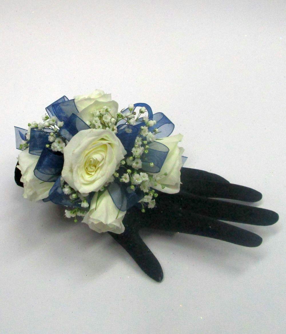 royal blue corsage