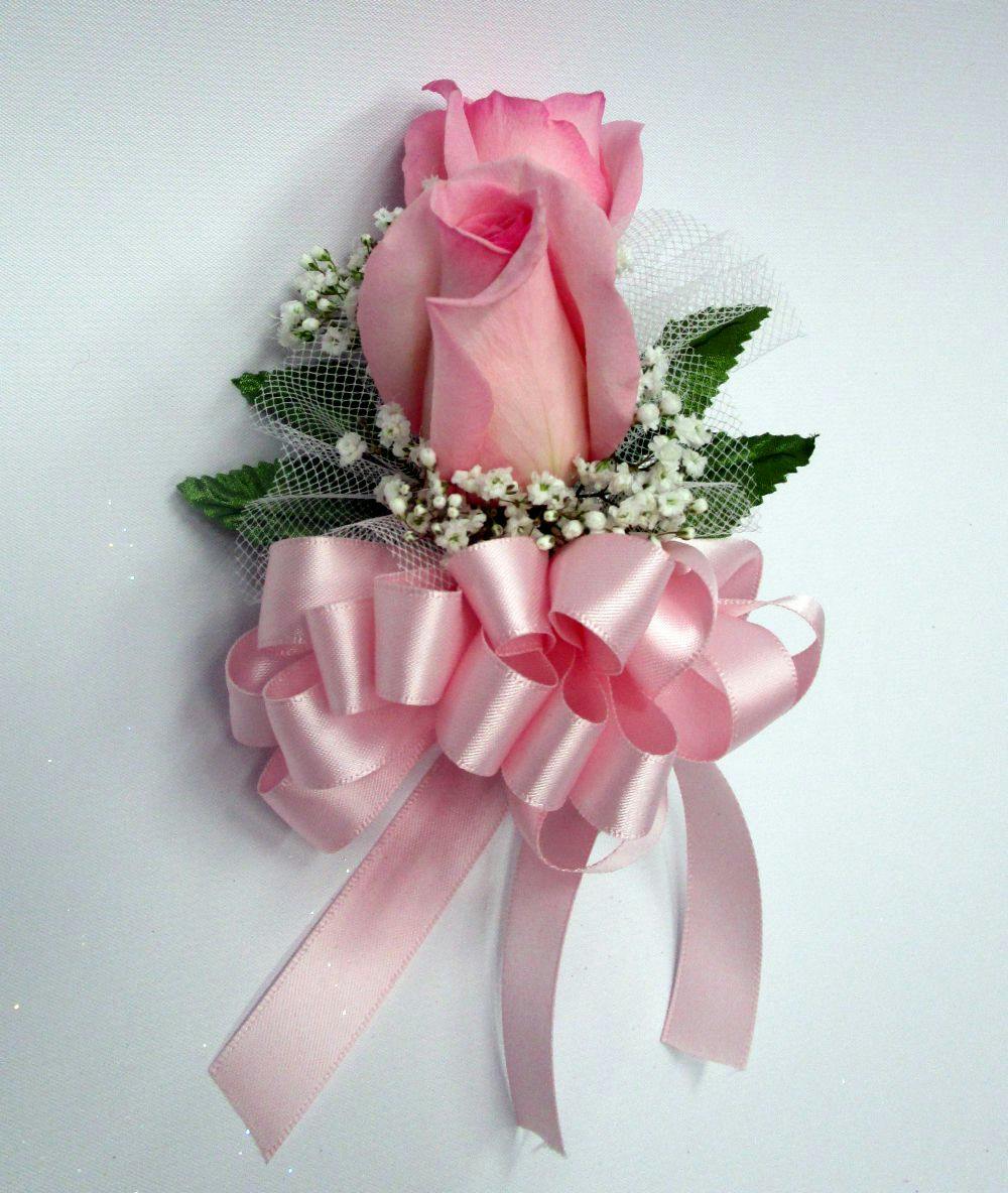 Pink Rose Pin On Corsage Delaware & Maryland Corsages & Boutonnieres