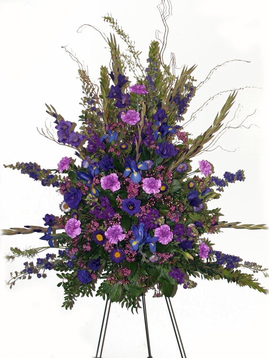 Purple Tribute Spray Salisbury (MD) Standing Spray Delivery Kitty's