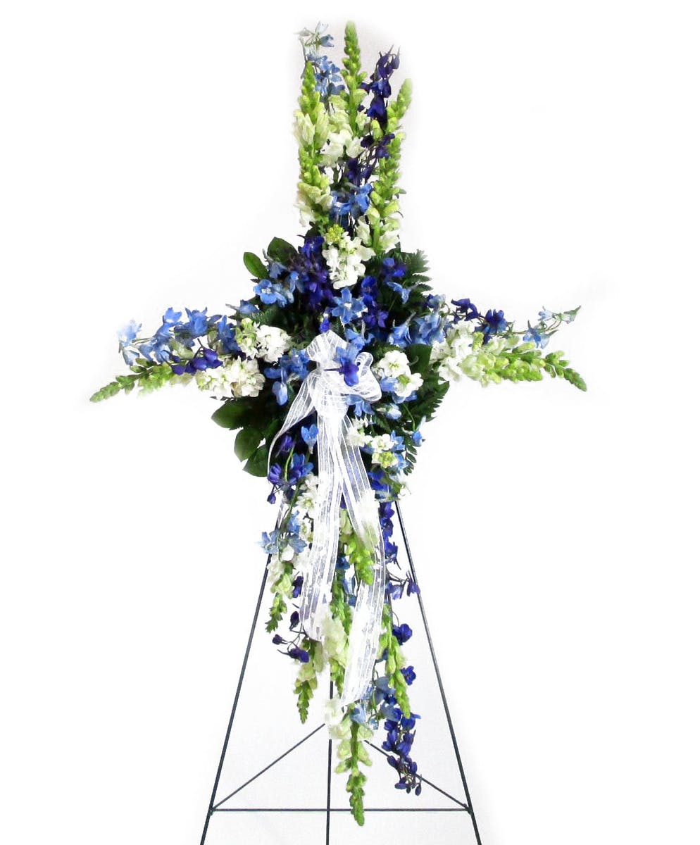 Sweet Serenity Cross Sympathy Flower Delivery (MD) Kitty's Flowers